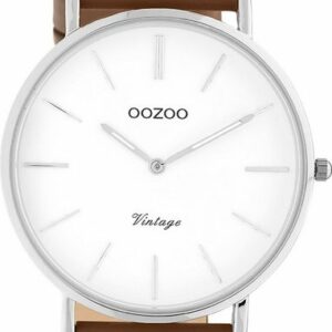 OOZOO Quarzuhr Oozoo Damen Armbanduhr Vintage Series, (Armbanduhr), Damenuhr rund, groß (ca. 40mm) Lederarmband, Fashion-Style