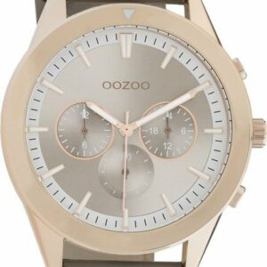OOZOO Quarzuhr Oozoo Damen Armbanduhr braun Analog, (Armbanduhr), Damenuhr rund, groß (ca. 45mm) Lederarmband, Sport-Style