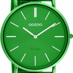 OOZOO Quarzuhr Vintage Damenuhr C20273 Grün Milanaiseband 40 mm