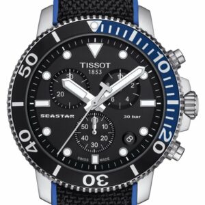 TISSOT® Seastar 1000 Chronograph Herrenuhr - T120.417.17.051.03 - Blau, schwarz-Schwarz - Quarz-Uhrwerk - Chronograph