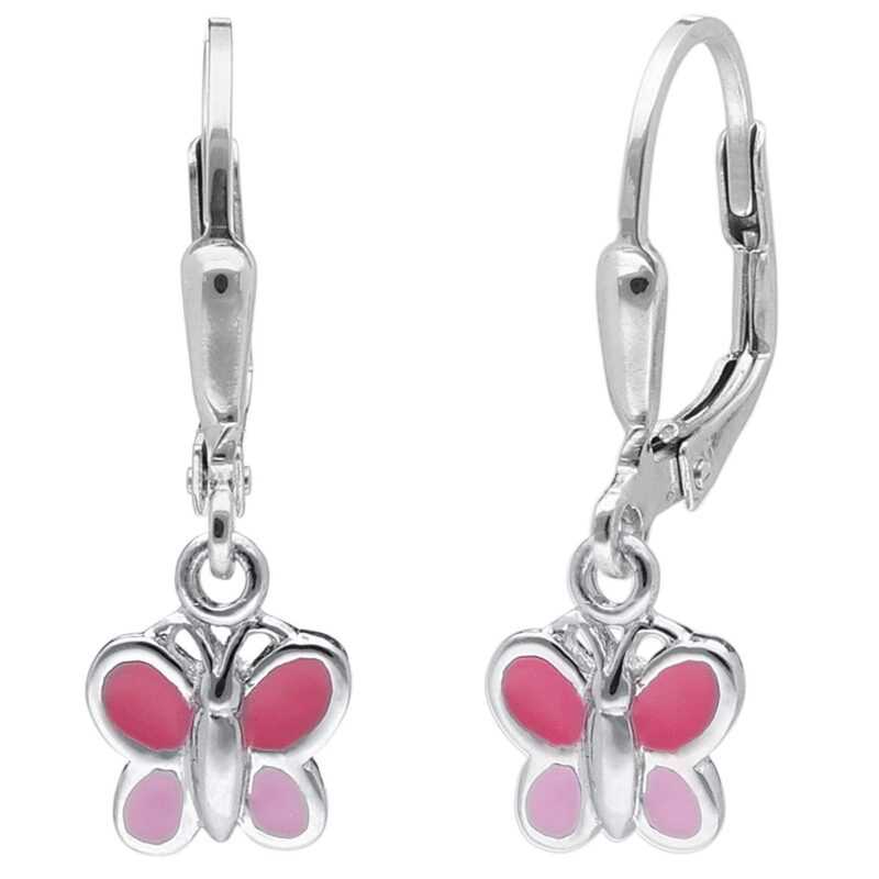 trendor 41589 Schmetterling Kinder-Ohrringe für Mädchen 925 Silber
