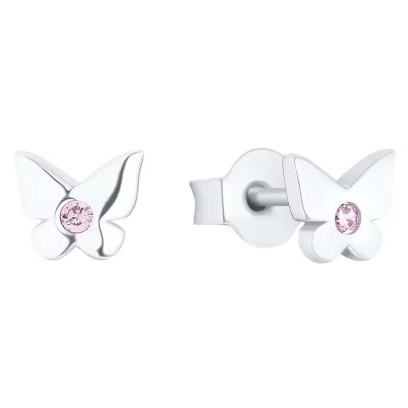 Prinzessin Lillifee 2035984 Silber-Ohrringe für Mädchen Schmetterling Ohrstecker
