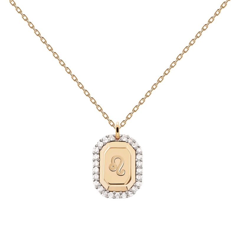 PDPaola CO01-572-U Damen-Halskette Sternzeichen Löwe Silber vergoldet