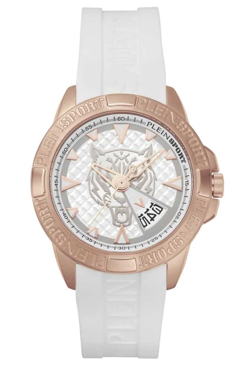 Philipp Plein PSFBA0723 Armbanduhr in Unisexgröße Touchdown Weiß/Roségoldfarben