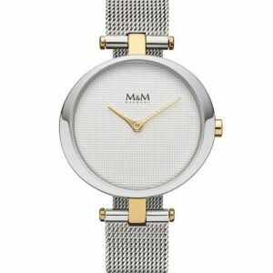 M&M Quarzuhr Armbanduhr Damen gold / roségold / silber, (1-tlg), Analoguhr rund mit Metallarmband, Designer Uhr