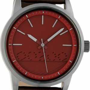 OOZOO Quarzuhr Oozoo Damen Armbanduhr OOZOO Timepieces, (Analoguhr), Damenuhr rund, groß (ca. 45mm), Lederarmband braun, Fashion