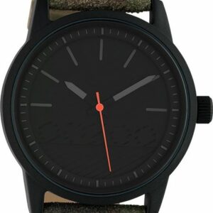 OOZOO Quarzuhr Oozoo Damen Armbanduhr OOZOO Timepieces, (Analoguhr), Damenuhr rund, groß (ca. 45mm), Lederarmband grün, camouflage, Fashion
