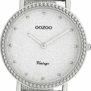 OOZOO Quarzuhr Oozoo Damen Armbanduhr OOZOO Vintage, (Analoguhr), Damenuhr rund, mittel (ca. 34mm) Edelstahlarmband, Fashion-Style