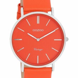 OOZOO Quarzuhr Vintage Damenuhr C20320 Orange Lederband Orange 40 mm