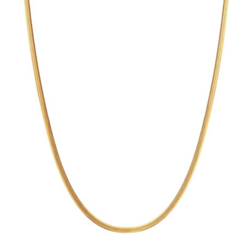 Hot Diamonds CH101 Damen-Halskette Schlangenkette Silber vergoldet Oval Embrace