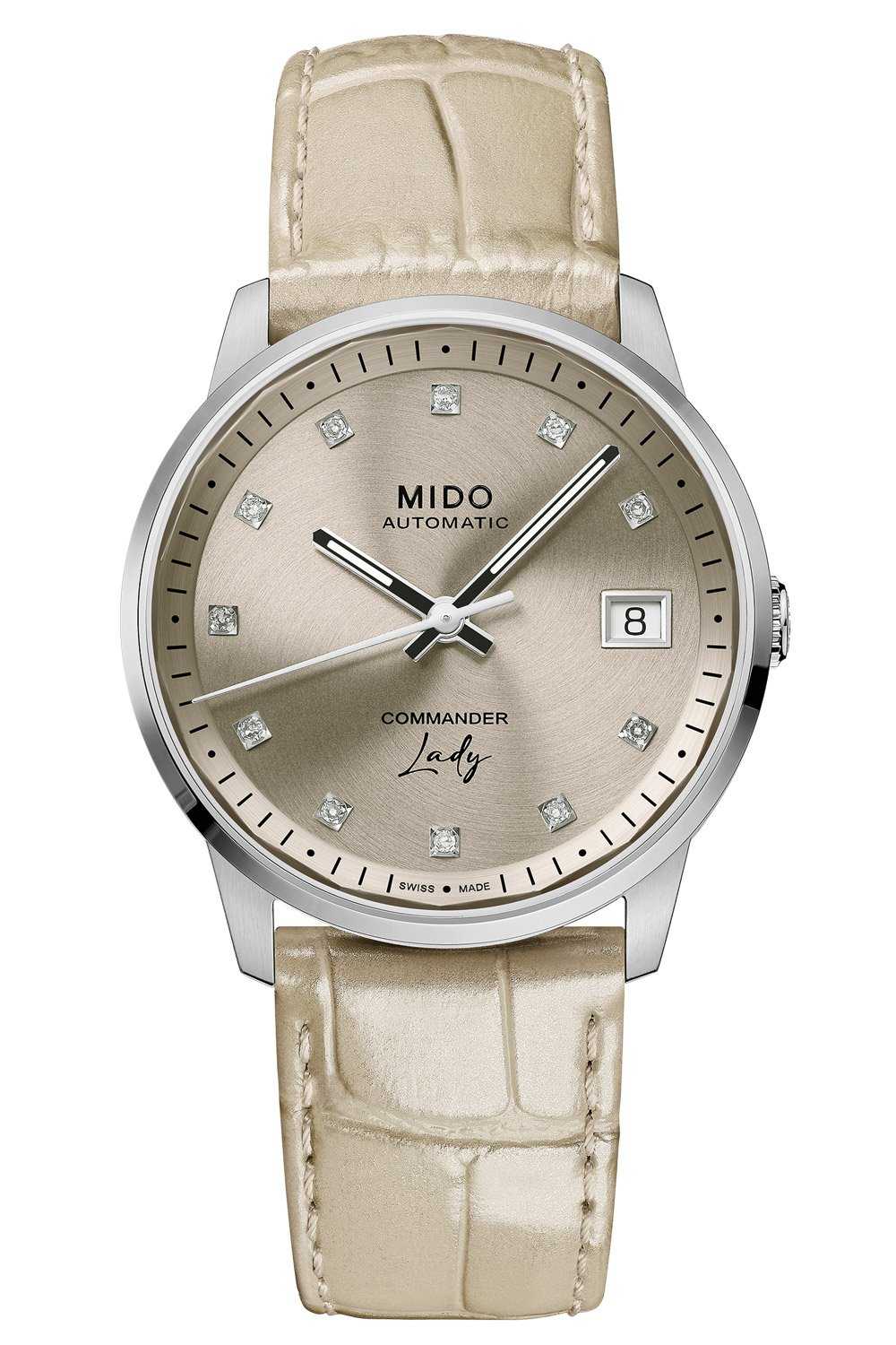 Mido M021.207.16.296.00 Damen-Armbanduhr Automatik Commander Lady Beige