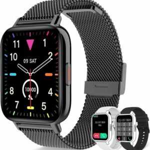 Erkwei Smartwatch (1,69 Zoll, Andriod iOS), Damen mit Telefonfunktion Fitnessuhr Damen Herzfrequenz Sportuhr uhr
