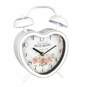 Linoows Tischuhr Tischuhr, Kamin Uhr mit Rosenmotiv in Herzform Landhaus Uhr mit Rosenblüten