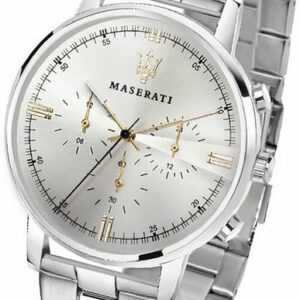 MASERATI Multifunktionsuhr Maserati Edelstahl Uhr, (Multifunktionsuhr), Herren, Damenuhr Edelstahlarmband, rundes Gehäuse (ca42x51,5mm) silber