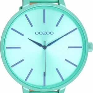 OOZOO Quarzuhr XL Damenuhr C11161 Mintgrün Lederband 48 mm