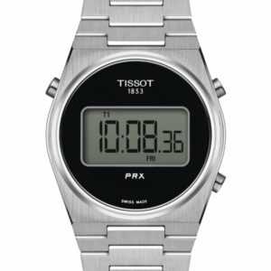 TISSOT® PRX DIGITAL 35mm Stahl Schwarz - T137.263.11.050.00 - Quarz-Uhrwerk - Zweite Zeitzone, Alarm, Lautlos, Countdown, Stoppuhr