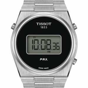 TISSOT® PRX DIGITAL 40mm Stahl Schwarz - T137.463.11.050.00 - Quarz-Uhrwerk - Zweite Zeitzone, Alarm, Lautlos, Countdown, Stoppuhr