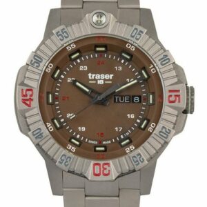 Traser Schweizer Uhr Traser H3 110668 Tactical Braun Titan Herrenuhr 46