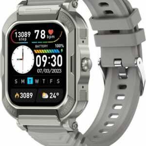 Carneedi Smartwatch (1,85 Zoll, Android iOS), Herren mit telefonfunktion armbanduhren schlafmonitor schrittzähler