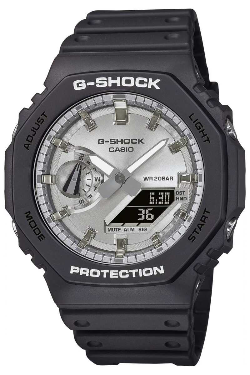 Casio GA-2100SB-1AER G-Shock Classic Ana-Digi Armbanduhr Schwarz/Stahlfarben