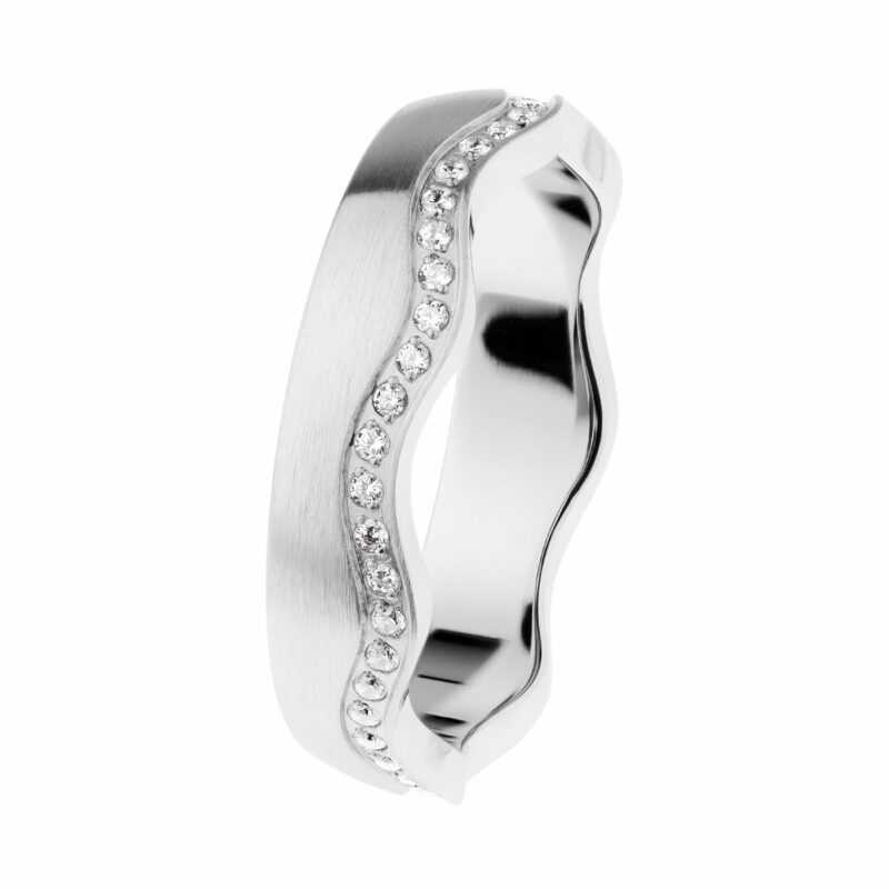 Ernstes Design Damen Fingerring Zirkonia Ring Größe 57 Silber R577-57