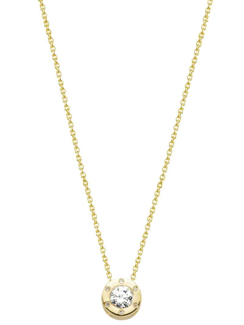 Xenox Damen 9K Gelbgold Halskette mit Anhänger und Diamant Topas in goldfarben -...