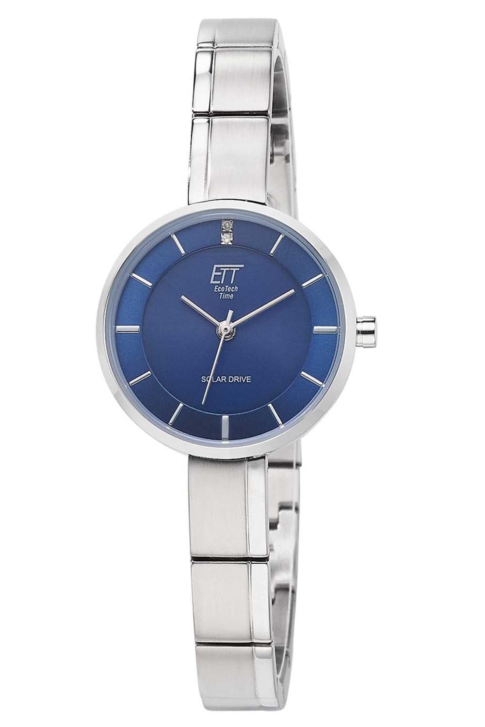 ETT Eco Tech Time ELS-12149-32M Damen-Armbanduhr Solar Diamond Lady Blau