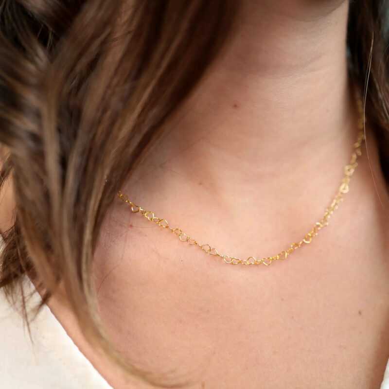 Concrete Jungle Damen Halskette LOVELY Herzgliederkette Gold