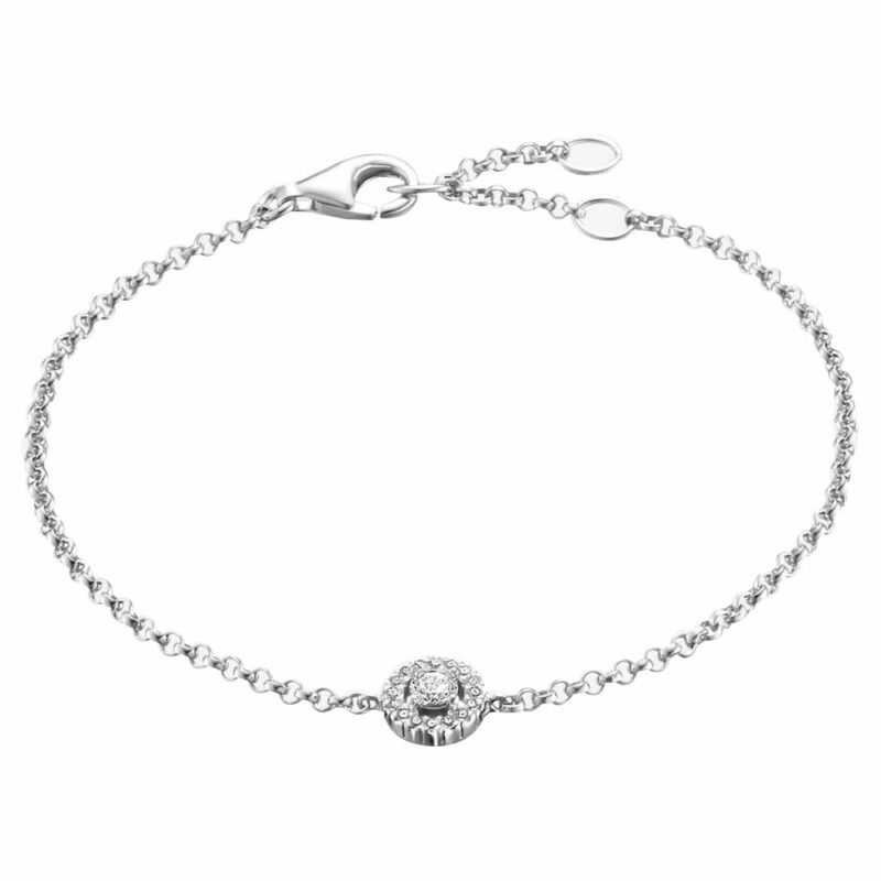THOMAS SABO Damen-Armband 925 Silber Zirkonia weiß Brillantschliff 19.5 cm - SCA...