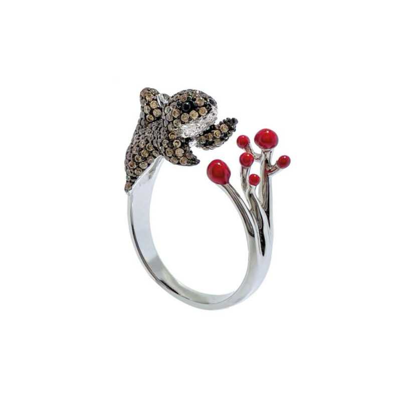 Seinerzeit Damen-Ring Fluffy Eichhörnchen Größe 58 Silber SZA-1990-342-M