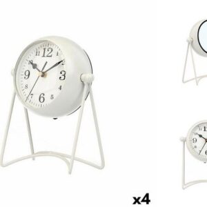 Gift Decor Uhr Tischuhr Weiß Metall 15,5 x 20 x 11 cm 4 Stück