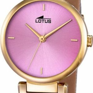 Lotus Quarzuhr Lotus Leder Analog Damen Uhr L18228/2, Damenuhr mit Lederarmband, rundes Gehäuse, mittel (ca. 32,1mm), Fashio