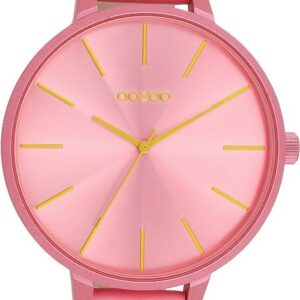OOZOO Quarzuhr Oozoo Damen Armbanduhr Timepieces Analog, Damenuhr rund, extra groß (ca. 48mm) Lederarmband, Fashion-Style