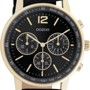 OOZOO Quarzuhr Oozoo Damen Armbanduhr Timepieces gold, Damenuhr rund, groß (ca. 42mm) Lederarmband, Casual-Style