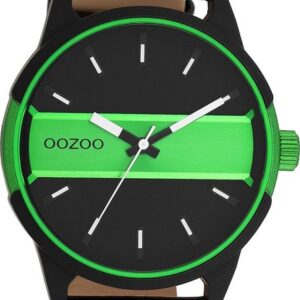 OOZOO Quarzuhr Oozoo Herren Armbanduhr Timepieces Analog, Herrenuhr rund, extra groß (ca. 48mm) Lederarmband, Fashion-Style