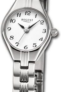 Regent Quarzuhr Regent Damen Armbanduhr Analog, Damenuhr Metallarmband silber, rundes Gehäuse, extra groß (ca. 18,5mm)