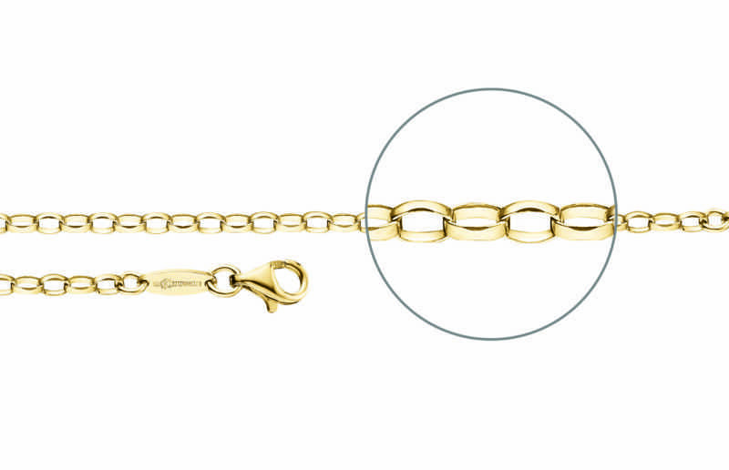 Der Kettenmacher Unisex Halskette Anker Kette 80cm Gold A1-80G