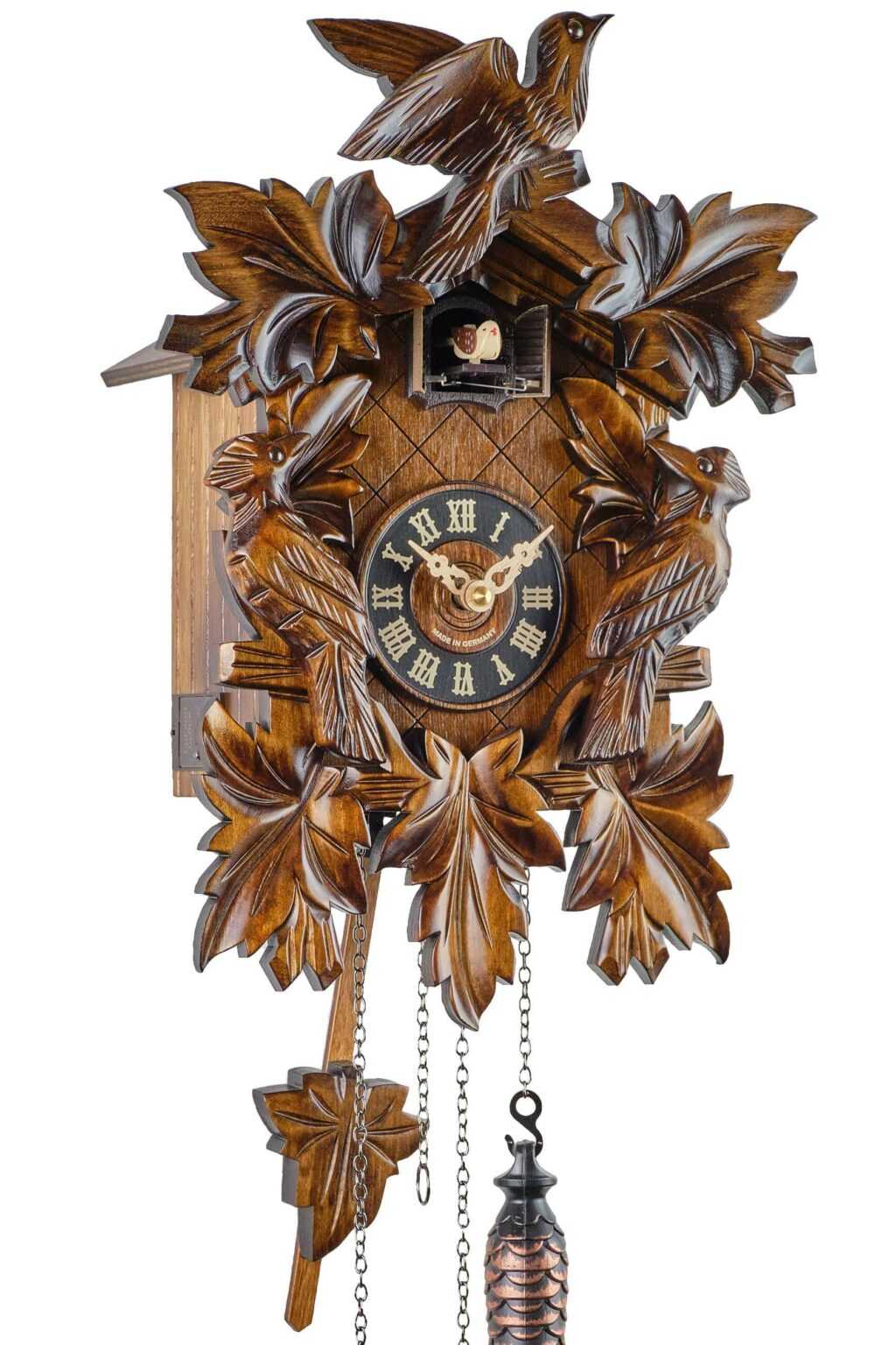 Engstler -Kuckucksuhr Quarz Uhrwerk Motiv Dreivogel 35cm- 632 Q