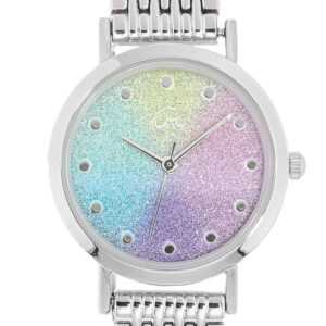 Christian Materne Armband-Uhr,""Dusty Rainbow"",Glitzerstaub-Ziffernb. x silber