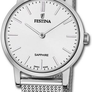 Festina Quarzuhr Festina Damenuhr Swiss Made Armbanduhr, Damenuhr Edelstahlarmband silber, rund, klein (ca. 29mm)