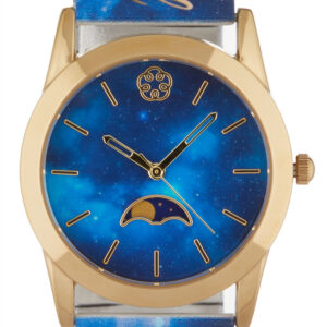 Gabriele Iazzetta Armband-Uhr Schutzengel Mondphase x blau-gold