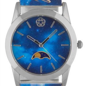 Gabriele Iazzetta Armband-Uhr Schutzengel Mondphase x blau-silber