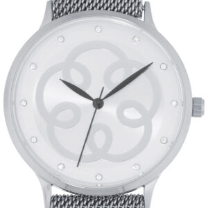 Gabriele Iazzetta Damen-Armbanduhr, 12 Kristalle, Energiespirale x silber
