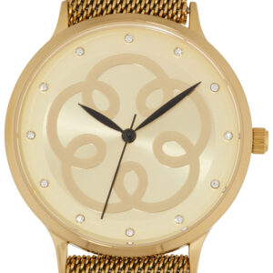 Gabriele Iazzetta Damen-Armbanduhr, 12 Kristalle, Energiespirale x vergoldet
