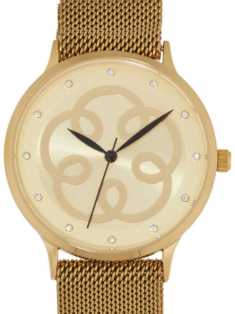 Gabriele Iazzetta Damen-Armbanduhr, 12 Kristalle, Energiespirale x vergoldet