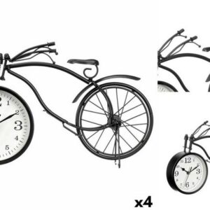 Gift Decor Uhr Tischuhr Fahrrad Schwarz Metall 36 x 22 x 7 cm 4 Stück