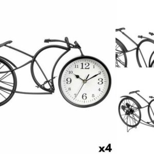 Gift Decor Uhr Tischuhr Fahrrad Schwarz Metall 40 x 19,5 x 7 cm 4 Stück Rund