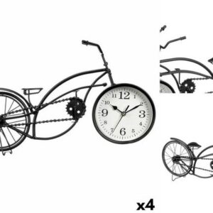 Gift Decor Uhr Tischuhr Fahrrad Schwarz Metall 42 x 24 x 10 cm 4 Stück