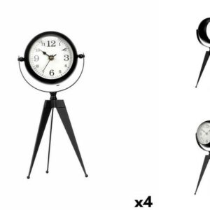 Gift Decor Uhr Tischuhr Stativ Schwarz Metall 12 x 30 x 12 cm 4 Stück