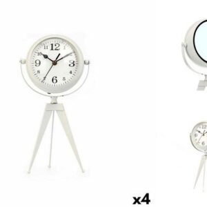 Gift Decor Uhr Tischuhr Stativ Weiß Metall 14 x 30 x 11 cm 4 Stück Wohnzimmer